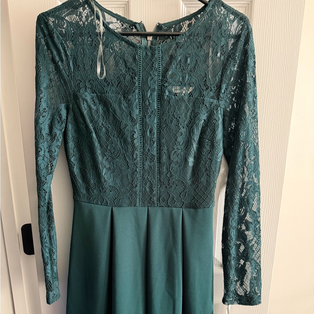 Hunter green speechless long sleeve dress